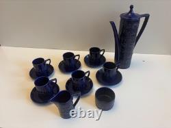 Vintage Portmeirion Coffee Set in Blue Totem 15 Piece