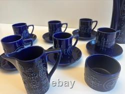 Vintage Portmeirion Coffee Set in Blue Totem 15 Piece