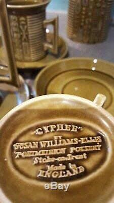 Vintage Portmeirion Cypher Olive Green Tea/coffee Set Susan Williams-Ellis MCM