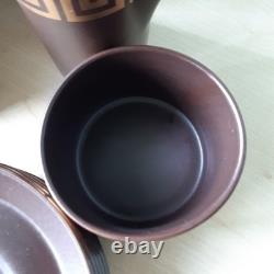 Vintage Portmeirion Greek Key Chocolate Brown Coffee Set By Susan Williams-Ellis