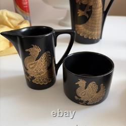 Vintage Portmeirion Phoenix Coffee Set, 6 Cups & Saucers, Milk Jug & Sugar Bowl
