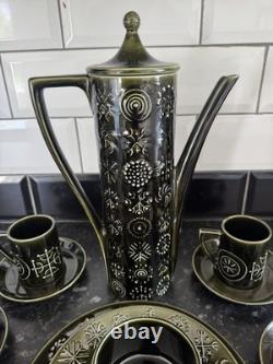 Vintage Portmeirion Totem Coffee Set -Olive Green- Susan Williams-Ellis (1960)