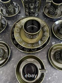 Vintage Portmeirion Totem Coffee Set -Olive Green- Susan Williams-Ellis (1960)