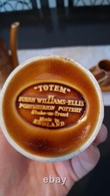 Vintage Portmeiron Totem Coffee Set Susan-Williams-Ellis Brown Amber Pot Cups
