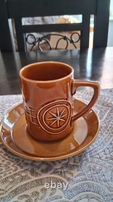 Vintage Portmeiron Totem Coffee Set Susan-Williams-Ellis Brown Amber Pot Cups