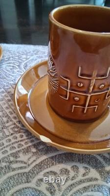 Vintage Portmeiron Totem Coffee Set Susan-Williams-Ellis Brown Amber Pot Cups Vintage Portmeiron Totem Coffee Set Susan-Williams-Ellis Brown Amber Pot Cups