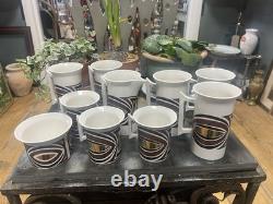 Vintage Portmerion Pottery Coffee Set And Saucers In Rare gold Section Design