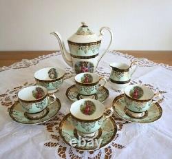 Vintage Princess Bone China Coffee Service Set with Coffee Pot 4 Cups 11pcs