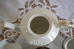 Vintage Princess Bone China Coffee Service Set with Coffee Pot 4 Cups 11pcs