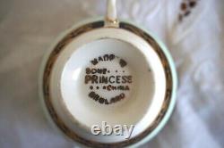 Vintage Princess Bone China Coffee Service Set with Coffee Pot 4 Cups 11pcs