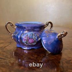 Vintage Purple Pearl Courting Print Coffee Set