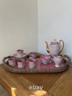 Vintage Purple/ Pink Pearlised Lustreware Coffee Set Unmarked