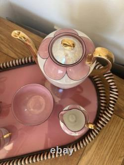 Vintage Purple/ Pink Pearlised Lustreware Coffee Set Unmarked
