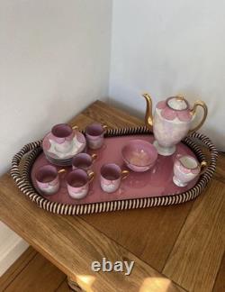 Vintage Purple/ Pink Pearlised Lustreware Coffee Set Unmarked