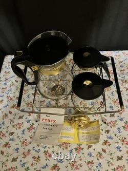 Vintage Pyrex Coffee Tea Set Stand Burner Booklet Jobling Sunderland 1950s Vintage Pyrex Coffee Tea Set Stand Burner Booklet Jobling Sunderland 1950s