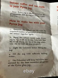 Vintage Pyrex Coffee Tea Set Stand Burner Booklet Jobling Sunderland 1950s