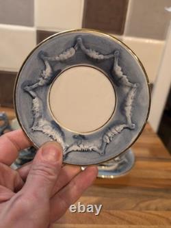 Vintage R. Capodimonte Mas Coffee Set Cherub/dragon Blue &white Gold Trim