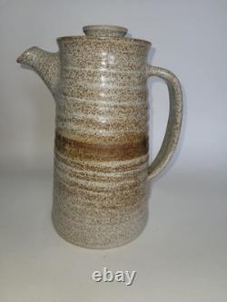 Vintage Retro Pilling Pottery 1970's 15 piece Coffee Set Hand Made Art Pottery