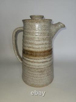Vintage Retro Pilling Pottery 1970's 15 piece Coffee Set Hand Made Art Pottery