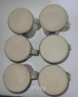 Vintage Retro Pilling Pottery 1970's 15 piece Coffee Set Hand Made Art Pottery