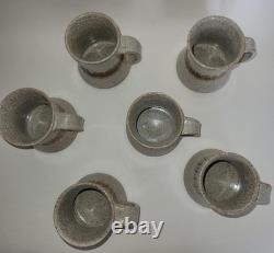 Vintage Retro Pilling Pottery 1970's 15 piece Coffee Set Hand Made Art Pottery