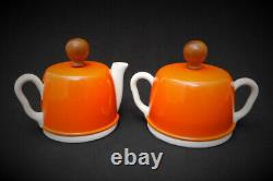 Vintage Retro Tea & Coffee Set Milk Sugar Orange Insulated Covers c1950's Japan