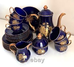 Vintage Retsch & Co. Bavaria Echt Kobalt Cobalt Blue & Gold Coffee/Tea Set