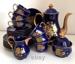 Vintage Retsch & Co. Bavaria Echt Kobalt Cobalt Blue & Gold Coffee/Tea Set