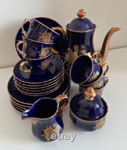 Vintage Retsch & Co. Bavaria Echt Kobalt Cobalt Blue & Gold Coffee/Tea Set