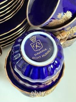 Vintage Retsch & Co. Bavaria Echt Kobalt Cobalt Blue & Gold Coffee/Tea Set