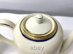 Vintage Richard Ginori Italian Gold Blue Trim Coffee Tea Teapot Serving Set