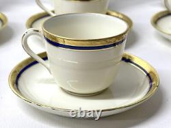 Vintage Richard Ginori Italian Gold Blue Trim Coffee Tea Teapot Serving Set