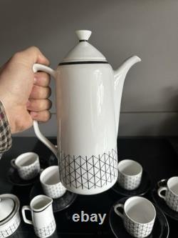 Vintage Rorstrand Sweden Venezia Pattern Coffee Set For 6 By Hertha Bengtsson