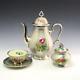 Vintage Rosenthal Hand Painted Chippendale Silver Overlay Coffee Pot Teacup Set