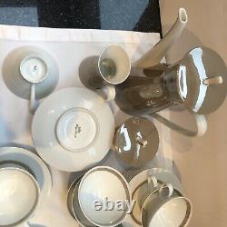 Vintage Rosenthal Taupe Band Raymond Loewy Coffee Service Set for 8 Mint 21 PC