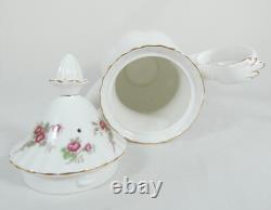 Vintage Royal Albert 15pc Pink Roses Bone China Coffee Set Pot Cup Saucer Floral