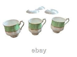 Vintage Royal Albert Crown China Tea / Coffee Set Green & Gold Pattern