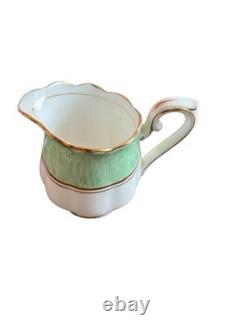 Vintage Royal Albert Crown China Tea / Coffee Set Green & Gold Pattern