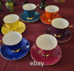 Vintage Royal Albert Gaiety Coffee Cup & Saucer Set 1950s Fine Bone China