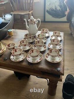 Vintage Royal Albert Lady Hamilton coffee pot & 10 Demi Tass Cups Plus Sugar Bow