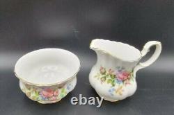 Vintage Royal Albert Moss Rose Coffee Set with Coffee Pot for 6-1st Quality