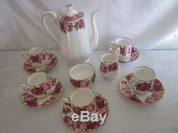 Vintage Royal Albert Old English Rose Coffee Tea Set 14 pc