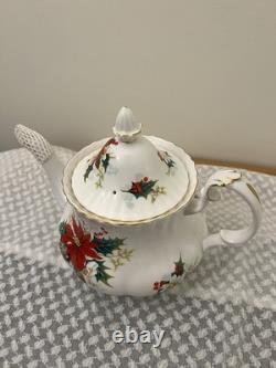 Vintage Royal Albert Poinsettia Set of Teapot, Coffee pot, Tea set and Creamer