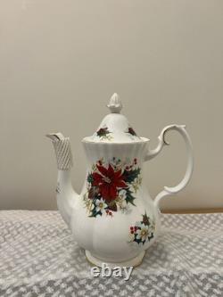 Vintage Royal Albert Poinsettia Set of Teapot, Coffee pot, Tea set and Creamer