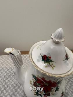 Vintage Royal Albert Poinsettia Set of Teapot, Coffee pot, Tea set and Creamer