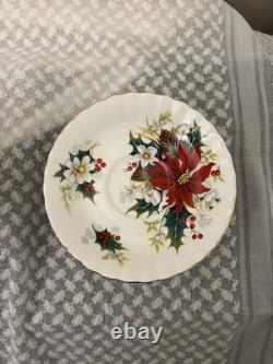 Vintage Royal Albert Poinsettia Set of Teapot, Coffee pot, Tea set and Creamer