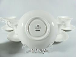 Vintage Royal Albert Reverie 15pc Coffee Set Pot Cup Saucer Duo White Bone China