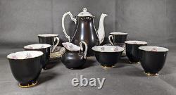 Vintage Royal Chelsea GINGHAM 15 Piece Tea/Coffee Set Black, White and Pink