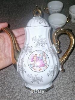 Vintage Royal China Lusterware Courting Couple Tea Set for 6 Made In Japan