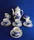 Vintage Royal Copenhagen Blue Flower Porcelain Small Coffee Or Tea Set